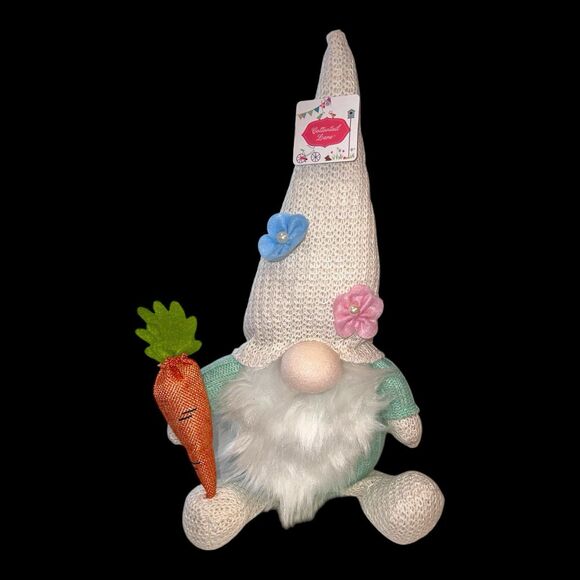 Cottontail Lane  Plush Pastel Gnome  With Carrot Easter Spring Summer Decor - Picture 2 of 5